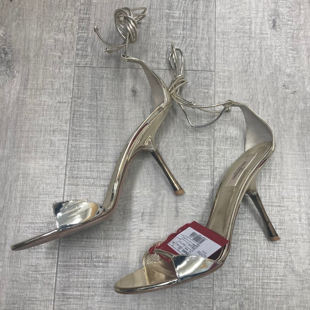 Valentino Metallic Gold Sandal Euro 39